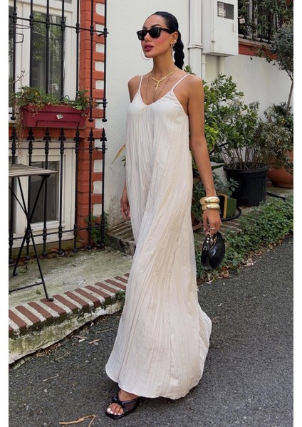 Kadın Taş Kraş Askılı Maxi V Yaka Elbise indirimleri