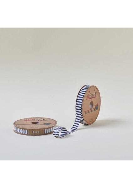 Biye Kalın Çizgili Katlı F10 Indigo 2 cm 25 Metre %65 Koton %35 Polyester