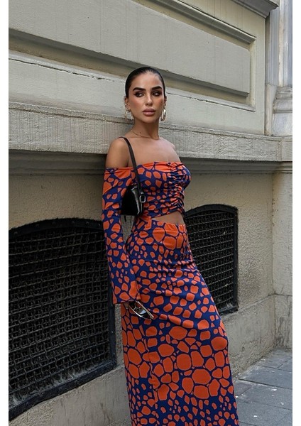 Kadın Multi Desenli Polyester Uzun Elbise