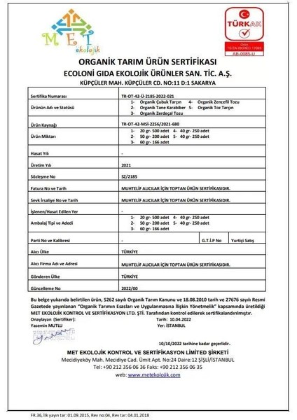 Organik Kabuk Tarçın 20GR fırsatları