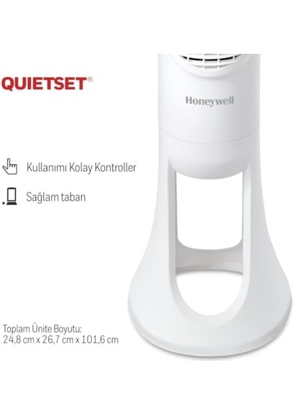 Quietset HYF260 Tüm Oda Için Salınımlı Kule Vantilatör, 5 Hız Ayarı, 80 Derece Salınım, Zamanlayıcı Fonksiyonu, Aydınlatma, Otomatik Kapanma, Uzaktan Kumanda fiyatları