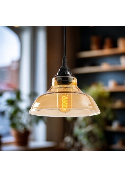 Twinkle Tekli Cam Sarkıt Aydınlatma, Ev, Ofis, Cafe, Restoran Avizeleri, E27 Duy