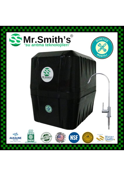 Mr.smith's Home Concept Montaj Dahil Kompozit ( Coconut - Multimineral - Dublealkali ) Filtreli Su Arıtma Cihazı