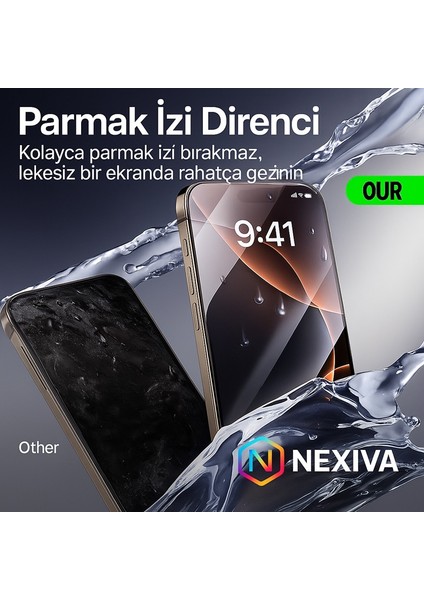 Iphone 16 Pro Max Şeffaf Erkan Koruyucu Cam Antisitatik Esnek Darbe Düşmeye Dayanıklı 360 Kaplayan