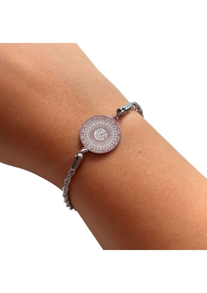 Gri Burgulu Zincirli Yuvarlak Figürlü Çelik Bileklik fiyatları