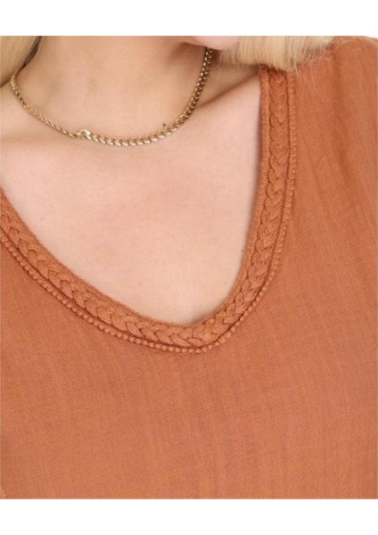 Kadın Büyük Beden Yaka Örgü Detay Omuz Büzgü Detay %100 Pamuk V Yaka Kolsuz Elbise modelleri