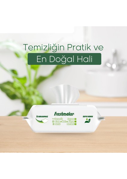 Karbonat ve Beyaz Sirke Katkılı Yüzey Temizlik Islak Havlusu - 100'LÜ Paket modelleri