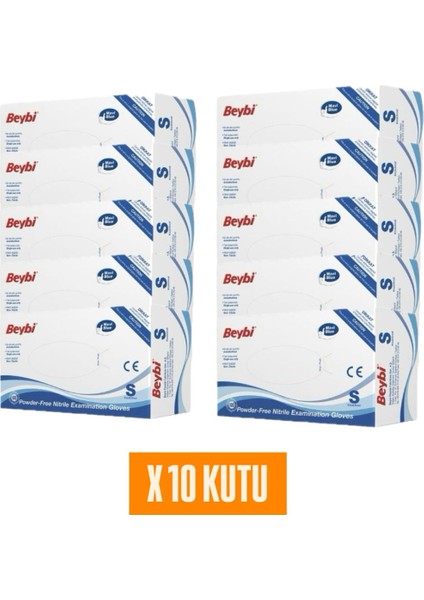 20 Kutu Pudrasız Mavi Nitril Muayene Eldiveni- Small / Medium Beden modelleri