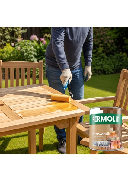 Permovernik Vernikli Ahşap Koruyucu 0,75L - 2,5l | Doğal Görünümlü Renkli Ahşap Koruma Verniği, Iç ve Dış Mekan Için Vernik, Yüksek Uv Dayanımı