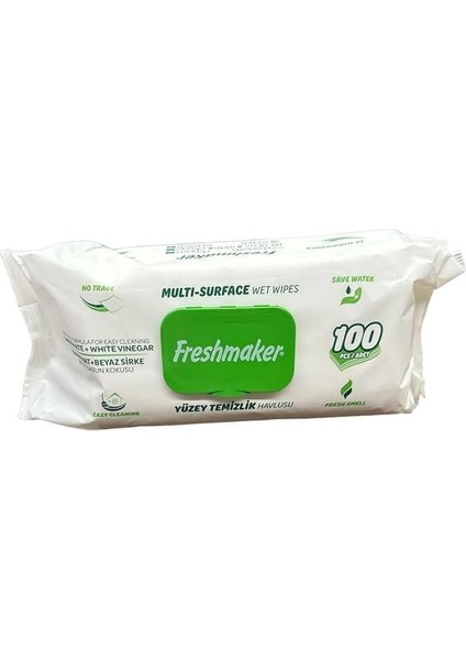 Karbonat ve Beyaz Sirke Katkılı Yüzey Temizlik Islak Havlusu - 100'LÜ 3 Paket fırsatları