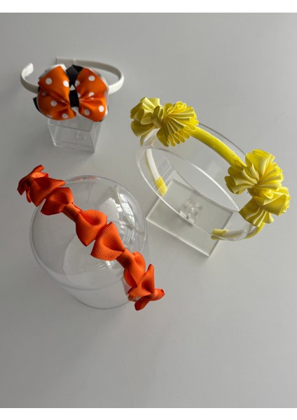 Kız Çocukları Için Sevimli 3'lü Saç Taçı Seti – Desenli ve Canlı Tasarımlar fiyatları