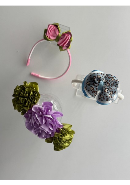 Kız Çocukları Için Sevimli 3'lü Saç Taçı Seti – Desenli ve Canlı Tasarımlar