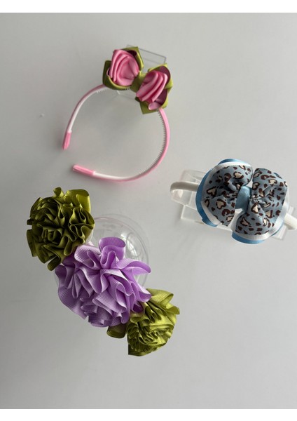 Kız Çocukları Için Sevimli 3'lü Saç Taçı Seti – Desenli ve Canlı Tasarımlar fiyatları