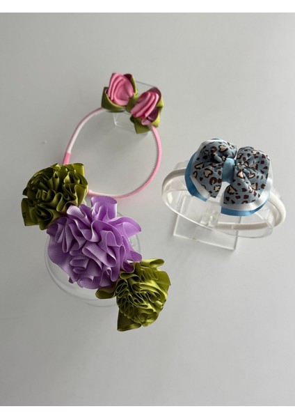 Kız Çocukları Için Sevimli 3'lü Saç Taçı Seti – Desenli ve Canlı Tasarımlar