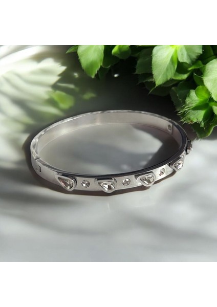 Damla Taşlı Şık Kadın Çelik Kelepçe