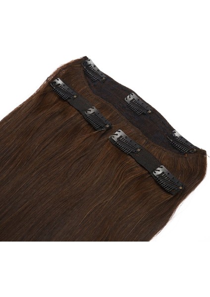 YARIM AY 3 PARÇA GERÇEK SAÇ KOYU KAHVE 150gr. 70cm