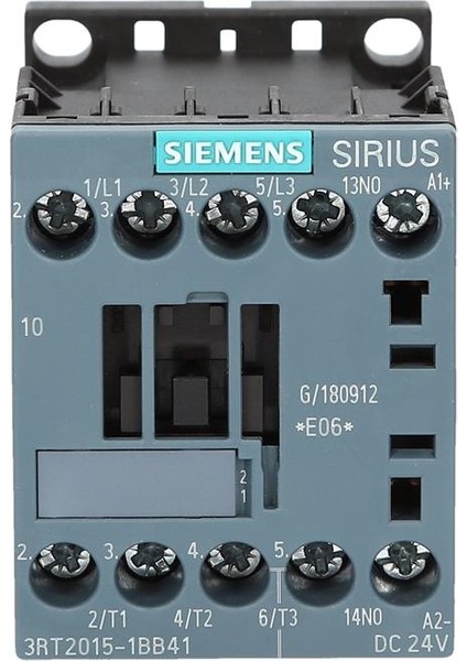 Üç Fazlı Sirius Kontaktör 3RT2015-1BB41 (DC 24V Bobinli, 3KW, 1 NO, 7A)