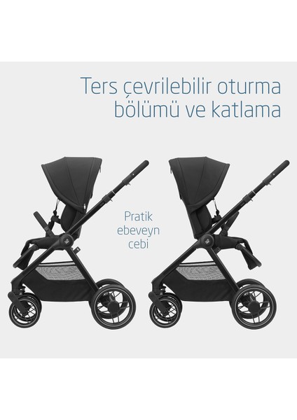 Oxford-Pebble 360 Pro Çift Yönlü Seyahat Sistem Bebek Arabası Twillic Black