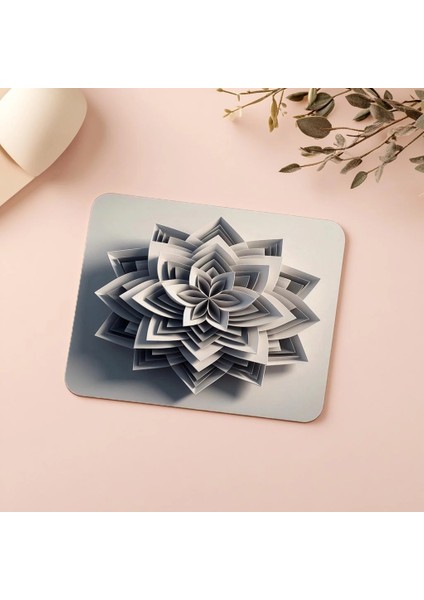 Sade Çiçek Formlu Geometrik Mousepad - 19X23 cm 2 mm Dikdörtgen Ithal Baskılı Mouse Pad indirimleri