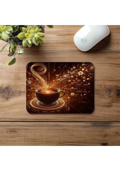 Havada Kodla Karışan Kahve Mouse Pad - 19X23 cm 2 mm Dikdörtgen Ithal Baskılı Mouse Pad fırsatları