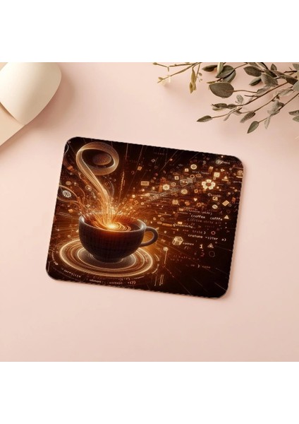 Havada Kodla Karışan Kahve Mouse Pad - 19X23 cm 2 mm Dikdörtgen Ithal Baskılı Mouse Pad indirimleri