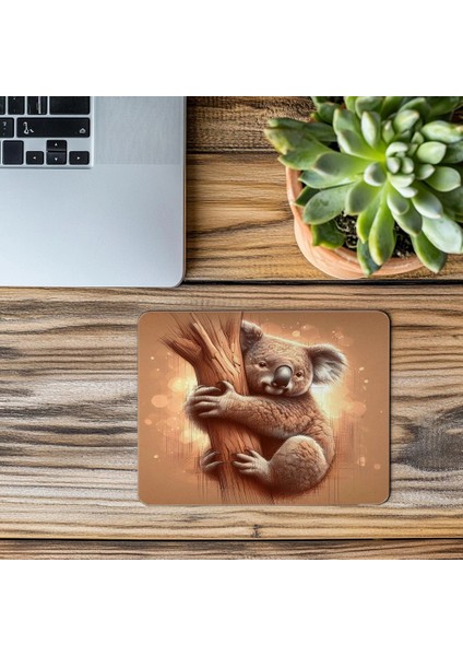 Ağaca Sarılmış Koala Çizimli Mousepad - 19X23 cm 2 mm Dikdörtgen Ithal Baskılı Mouse Pad modelleri