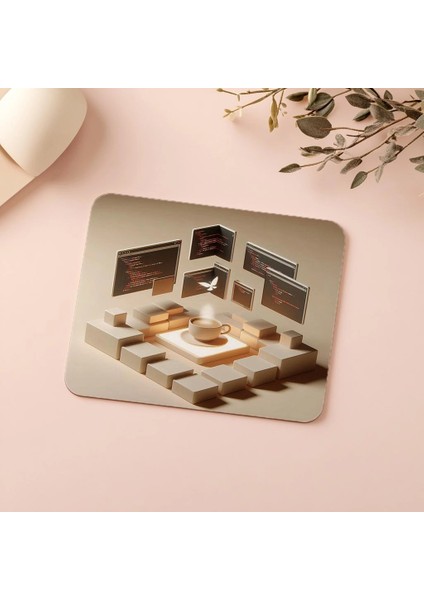 Kod Panel Çemberinde Kahve Kupası Mousepad - 19X23 cm 2 mm Dikdörtgen Ithal Baskılı Mouse Pad indirimleri