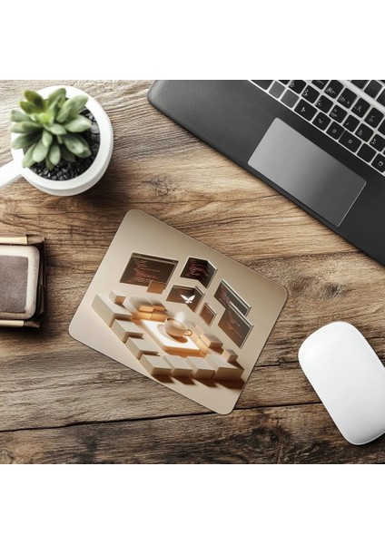 Kod Panel Çemberinde Kahve Kupası Mousepad - 19X23 cm 2 mm Dikdörtgen Ithal Baskılı Mouse Pad