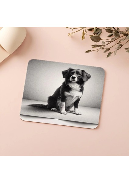 Mat Dokulu Karakalem Köpek Tasarımı - 19X23 cm 2 mm Dikdörtgen Ithal Baskılı Mouse Pad indirimleri