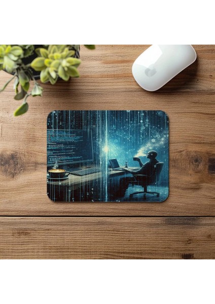 Geleceğe Dönük Kod Temalı Masaüstü Mousepad - 19X23 cm 2 mm Dikdörtgen Ithal Baskılı Mouse Pad fırsatları
