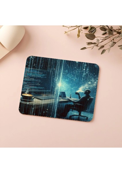 Geleceğe Dönük Kod Temalı Masaüstü Mousepad - 19X23 cm 2 mm Dikdörtgen Ithal Baskılı Mouse Pad indirimleri