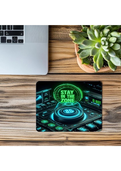 Neon Hologramlı Stay In The Zone Mouse Pad - 19X23 cm 2 mm Dikdörtgen Ithal Baskılı Mouse Pad modelleri