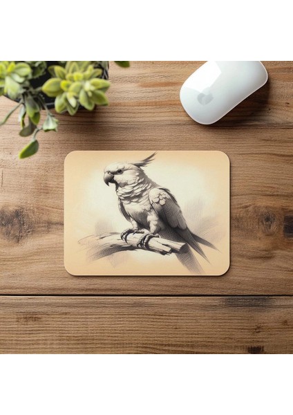 Pastel Arka Planlı Parrot Çizimli Mouse Pad - 19X23 cm 2 mm Dikdörtgen Ithal Baskılı Mouse Pad fırsatları