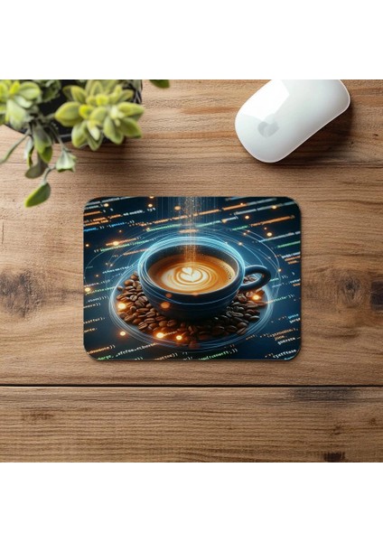 3D Kod Akışıyla Espresso Mousepad Tasarımı - 19X23 cm 2 mm Dikdörtgen Ithal Baskılı Mouse Pad fırsatları