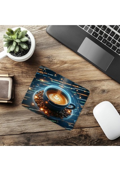 3D Kod Akışıyla Espresso Mousepad Tasarımı - 19X23 cm 2 mm Dikdörtgen Ithal Baskılı Mouse Pad