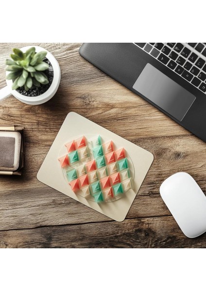 Katmanlı Geometrik Üçgen Tasarımlı Mouse Pad - 19X23 cm 2 mm Dikdörtgen Ithal Baskılı Mouse Pad