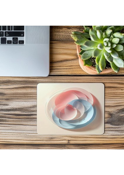 Pastel Renkli Geometrik Mousepad – Daire Temalı - 19X23 cm 2 mm Dikdörtgen Ithal Baskılı Mouse Pad modelleri