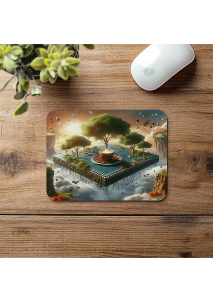 Kod Çipli Yüzen Ada Mousepad – Fantezi Stil - 19X23 cm 2 mm Dikdörtgen Ithal Baskılı Mouse Pad fırsatları