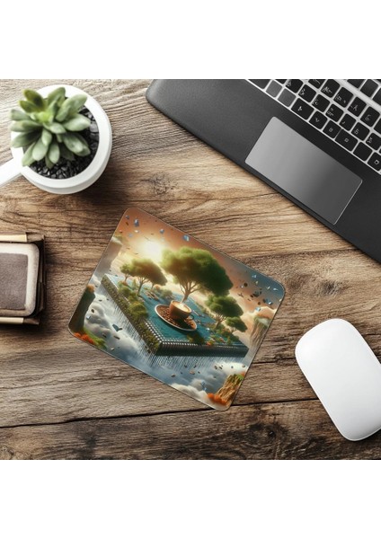Kod Çipli Yüzen Ada Mousepad – Fantezi Stil - 19X23 cm 2 mm Dikdörtgen Ithal Baskılı Mouse Pad