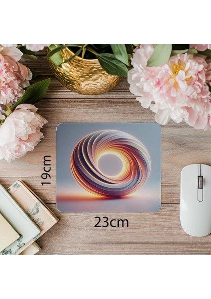 Minimal Donut Formu ile Modern Mouse Pad - 19X23 cm 2 mm Dikdörtgen Ithal Baskılı Mouse Pad