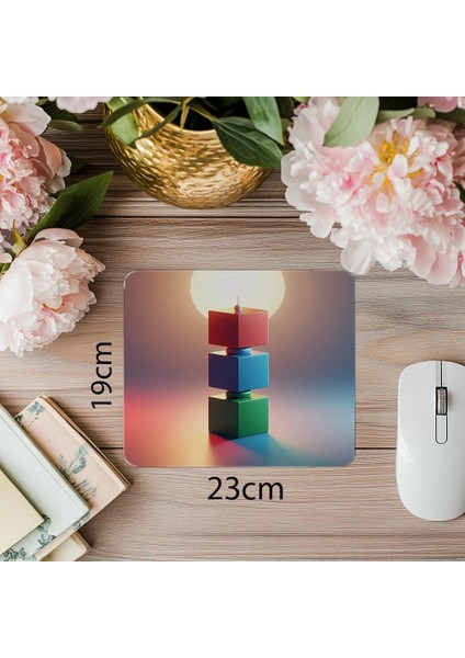 Rgb Tonlu Renkli Blok Mouse Pad - 19X23 cm 2 mm Dikdörtgen Ithal Baskılı Mouse Pad