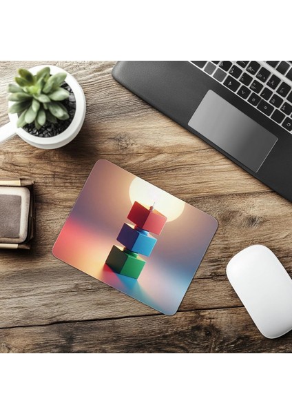 Rgb Tonlu Renkli Blok Mouse Pad - 19X23 cm 2 mm Dikdörtgen Ithal Baskılı Mouse Pad