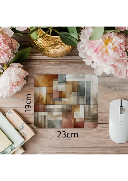Renk Katmanlarıyla Geometrik Mousepad - 19X23 cm 2 mm Dikdörtgen Ithal Baskılı Mouse Pad