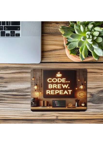 Motivasyon Temalı Kod & Kahve Mouse Pad - 19X23 cm 2 mm Dikdörtgen Ithal Baskılı Mouse Pad modelleri