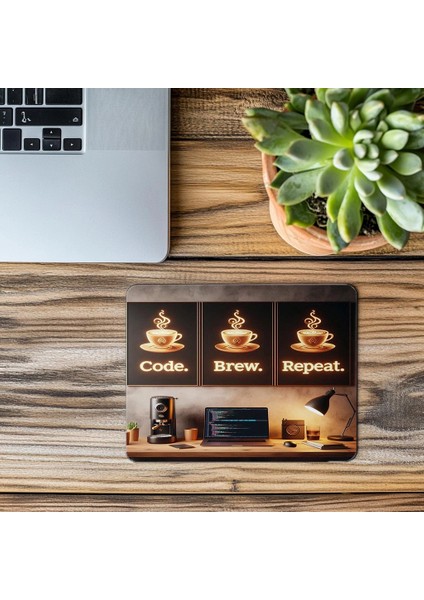 Espresso Setup Altında Kod Sloganı Mouse Pad - 19X23 cm 2 mm Dikdörtgen Ithal Baskılı Mouse Pad modelleri