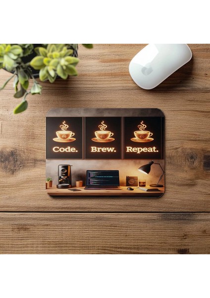 Espresso Setup Altında Kod Sloganı Mouse Pad - 19X23 cm 2 mm Dikdörtgen Ithal Baskılı Mouse Pad fırsatları