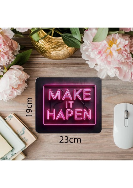 Eğlenceli Renkli Kıvrımlı Yazı Mouse Pad - 19X23 cm 2 mm Dikdörtgen Ithal Baskılı Mouse Pad