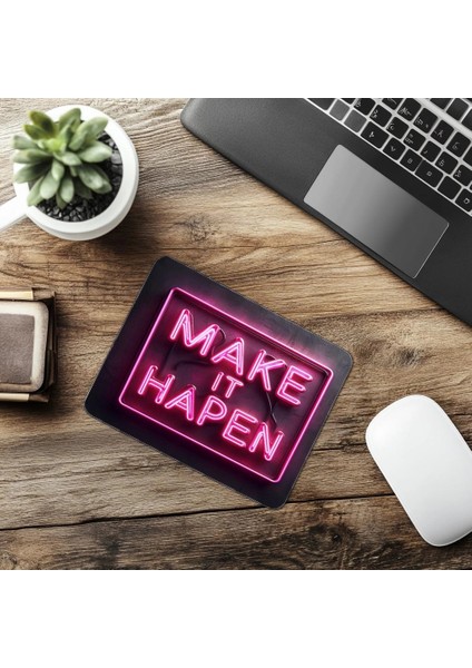 Eğlenceli Renkli Kıvrımlı Yazı Mouse Pad - 19X23 cm 2 mm Dikdörtgen Ithal Baskılı Mouse Pad