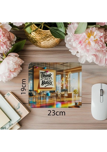 Parlak Neon Tasarım – Boss Mode Mouse Pad - 19X23 cm 2 mm Dikdörtgen Ithal Baskılı Mouse Pad