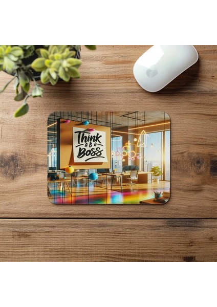 Parlak Neon Tasarım – Boss Mode Mouse Pad - 19X23 cm 2 mm Dikdörtgen Ithal Baskılı Mouse Pad fırsatları